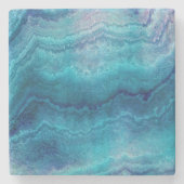 Blue Sea Green Agate Texture Steinuntersetzer (Vorderseite)