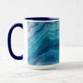 Blue Sea Green Agate Texture Tasse (Links)
