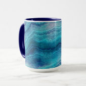 Blue Sea Green Agate Texture Tasse (Vorderseite Links)