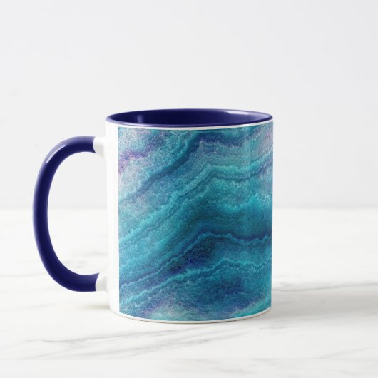 Blue Sea Green Agate Texture Tasse (Links)