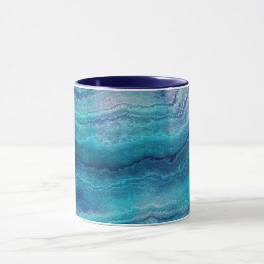 Blue Sea Green Agate Texture Tasse (Zentrum)