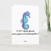 Blue Sea Horse Card Karte (Rückseite)