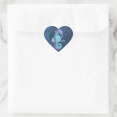 Blue Sea Horse Heart Stickers (Tasche)