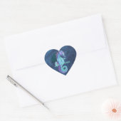 Blue Sea Horse Heart Stickers (Umschlag)