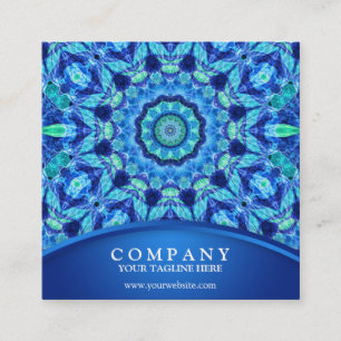 Blue Sea Jewel Mandala Quadratische Visitenkarte