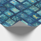 Blue Sea Ocean Beach Geschenkpapier (Ecke)