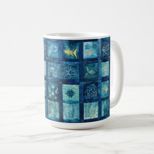 Blue Sea Ocean Beach Kaffeetasse (VorderseiteRechts)