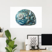 Blue Sea Shell Poster (Heimbüro)