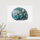 Blue Sea Shell Poster (Küche)