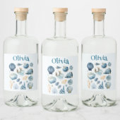 Blue Sea Shells Liquor Label | Custom Name Alkoholflaschenetikett (Flaschen)