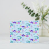 Blue Sea Snail Shell Seashells Starfish Jellyfish Postkarte (Stehend Vorderseite)