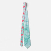 Blue Sea Star Fish Muster Neck Tie Krawatte (Rückseite)