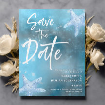 Blue Sea Summer Save the Date Card