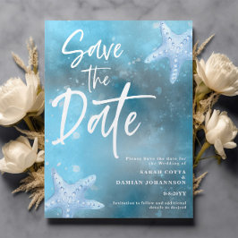 Blue Sea Summer Save the Date Card Einladung