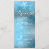 Blue Sea Summer Wedding Flat Menu Card Menükarte (Vorderseite)