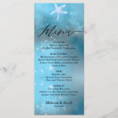 Blue Sea Summer Wedding Flat Menu Card Menükarte (Vorderseite)