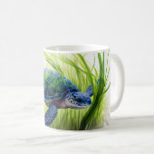 Blue Sea Turtle Art Kaffeetasse (VorderseiteRechts)