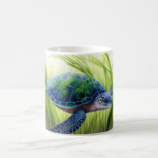 Blue Sea Turtle Art Kaffeetasse (Mittel)