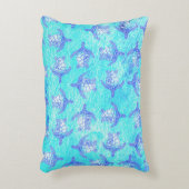 Blue Sea Turtle Print Dekokissen (Vorderseite(Vertikal))