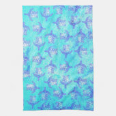Blue Sea Turtle Print Geschirrtuch (Vertikal)