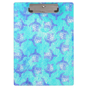 Blue Sea Turtle Print Klemmbrett