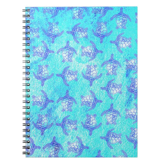 Blue Sea Turtle Print Notizblock (Vorderseite)