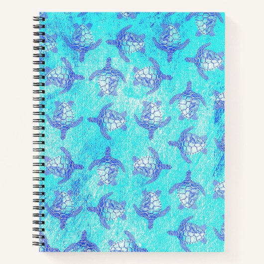 Blue Sea Turtle Print Notizblock (Vorderseite)