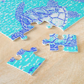 Blue Sea Turtle Print Puzzle (Seite)