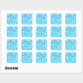 Blue Sea Turtle Print Quadratischer Aufkleber (Blatt)