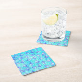 Blue Sea Turtle Print Rechteckiger Pappuntersetzer (Vor Ort)