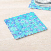 Blue Sea Turtle Print Rechteckiger Pappuntersetzer (angewinkelt)