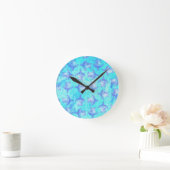 Blue Sea Turtle Print Runde Wanduhr (Zuhause)
