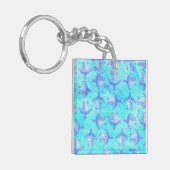 Blue Sea Turtle Print Schlüsselanhänger (Vorderseite links)