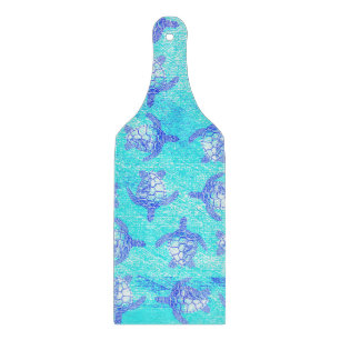 Blue Sea Turtle Print Schneidebrett