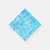 Blue Sea Turtle Print Serviette (Ecke)