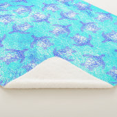 Blue Sea Turtle Print Sherpadecke (3/4)