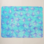 Blue Sea Turtle Print Sherpadecke (Vorderseite (Horizontal))