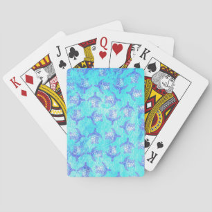 Blue Sea Turtle Print Spielkarten