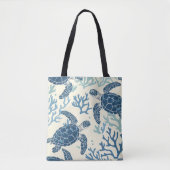 Blue Sea Turtle Reef Art Tasche (Vorderseite)