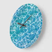 Blue Sea Water Große Wanduhr (Winkel)