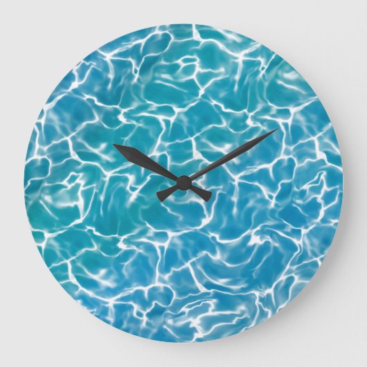 Blue Sea Water Große Wanduhr (Vorderseite)
