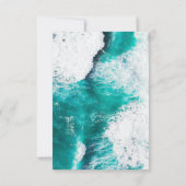 Blue Sea Waves Beach Theme Brautparty Dankeskarte (Rückseite)