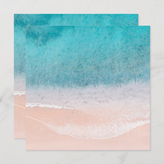 Blue Sea Waves Strand Sandstrand Sandfläche Custom Mitteilungskarte (Vorne/Hinten)