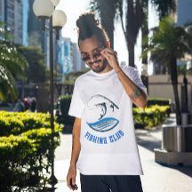 Blue Sea White Fishing Club T - Shirt
