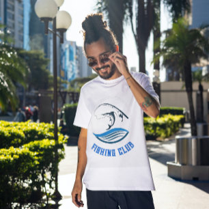 Blue Sea White Fishing Club T - Shirt