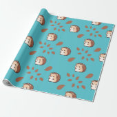 Blue Seamless Igel Wrapping Paper: Cosy Fall Geschenkpapier (Ungerollt)