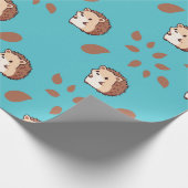 Blue Seamless Igel Wrapping Paper: Cosy Fall Geschenkpapier (Ecke)