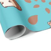 Blue Seamless Igel Wrapping Paper: Cosy Fall Geschenkpapier (Rolleneckpunkt)
