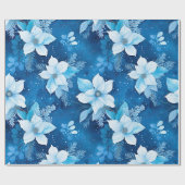 Blue Seamless Paper Christmas Blumenmuster Geschenkpapier (Flach)