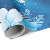 Blue Seamless Paper Christmas Blumenmuster Geschenkpapier (Rolleneckpunkt)